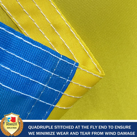 rhungift Ukraine flag quadruple stitched fly end reinforced header for wind resistance