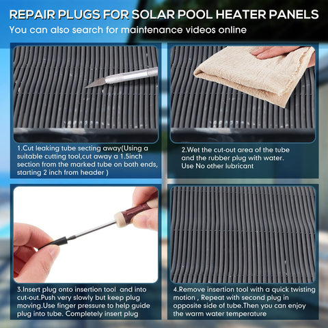 Riakrum leak-prevention plug for solar panel walls to keep tubes secure.