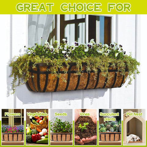 Trimmed to size: Riare liner easily cut to fit planter.