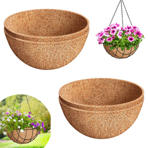 Riare 4-pack 10-inch round coco liner in natural coconut fiber for baskets.