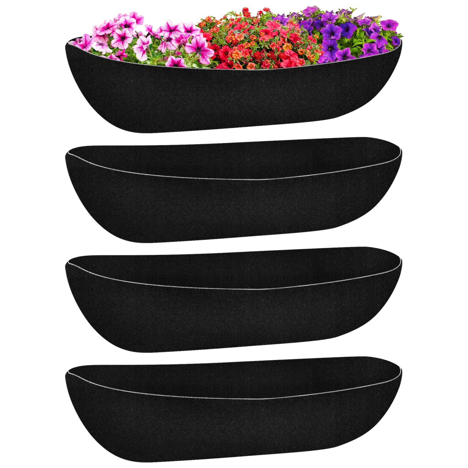 Riare 4-pack liner unfolded inside a 30-inch basket for tidy soil containment.