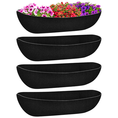 Riare 4-pack liner unfolded inside a 30-inch basket for tidy soil containment.