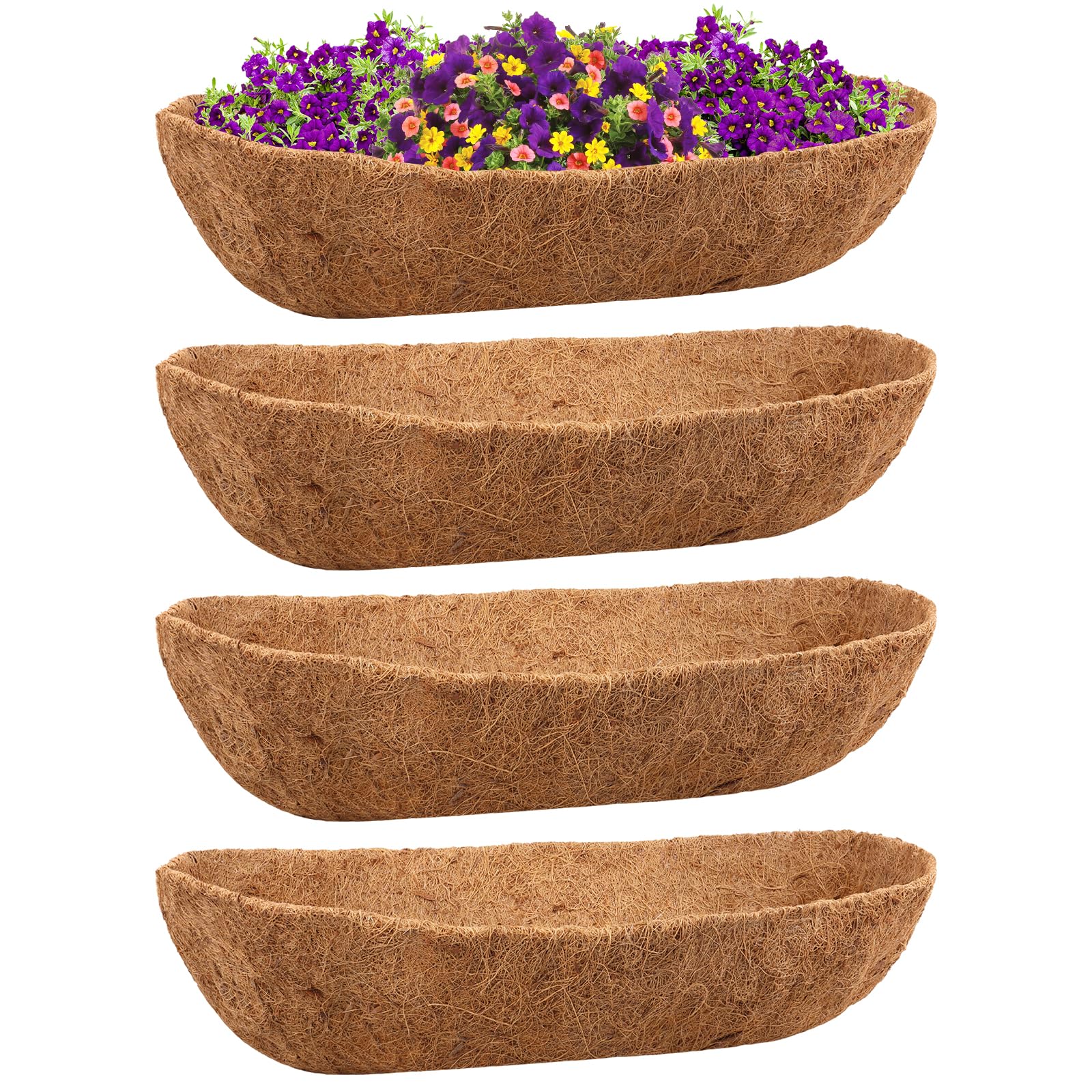 Riare 4-pack 36-inch trough coir liners fit planters with improved drainage.
