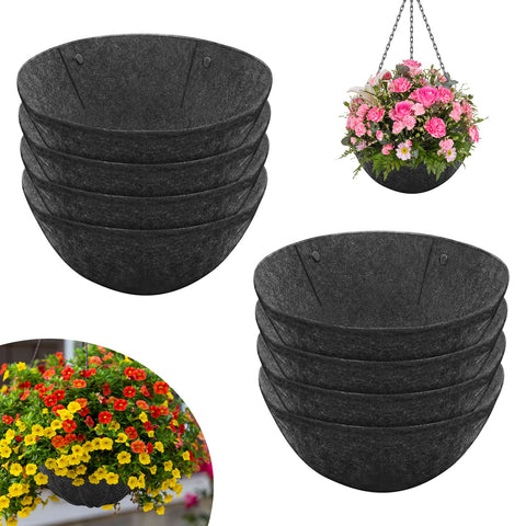 Riare 8-pack 14-inch round planter liner packaging highlights durable non-woven fabric.