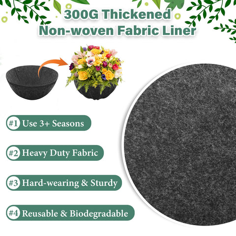 Riare anti-bird-nesting liner prevents birds from nesting in baskets