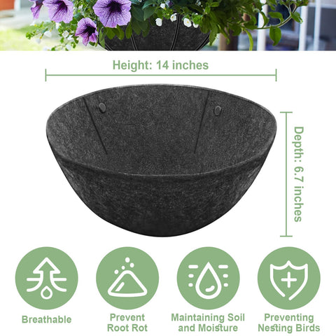 Riare anti-nesting liner in a basket helps deter birds from nesting.