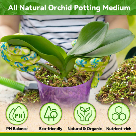 Riare bark components for epiphytic orchids supporting strong air flow.