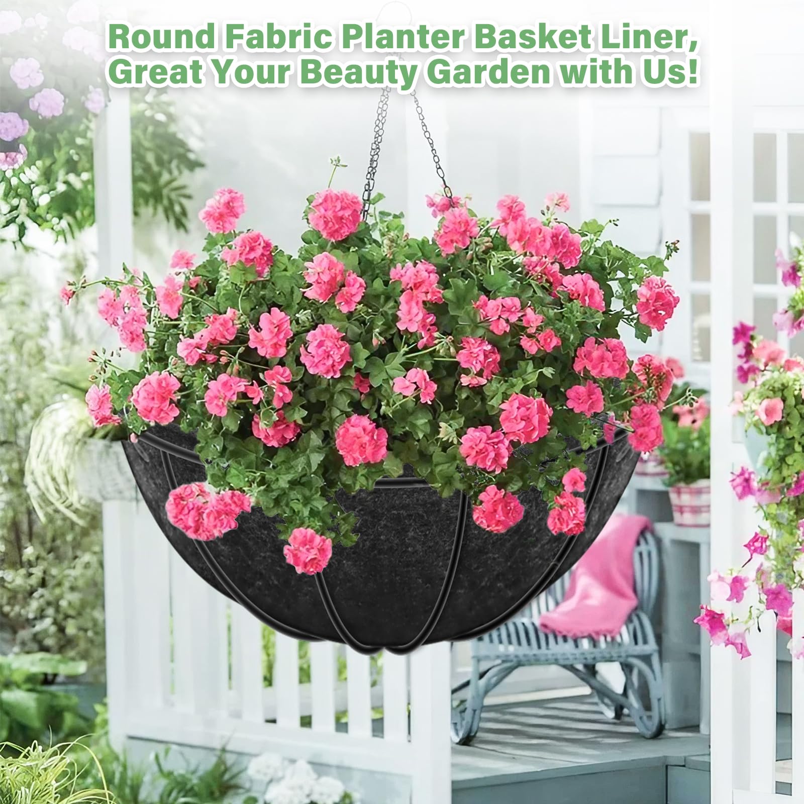 Riare black liner complements baskets for easy maintenance.