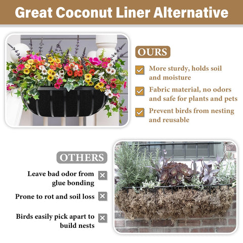 Breathable felt liner from Riare enhancing airflow around plant roots.