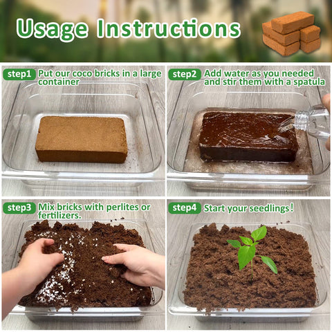 Riare bricks expand when hydrated to create ready-to-use soil
