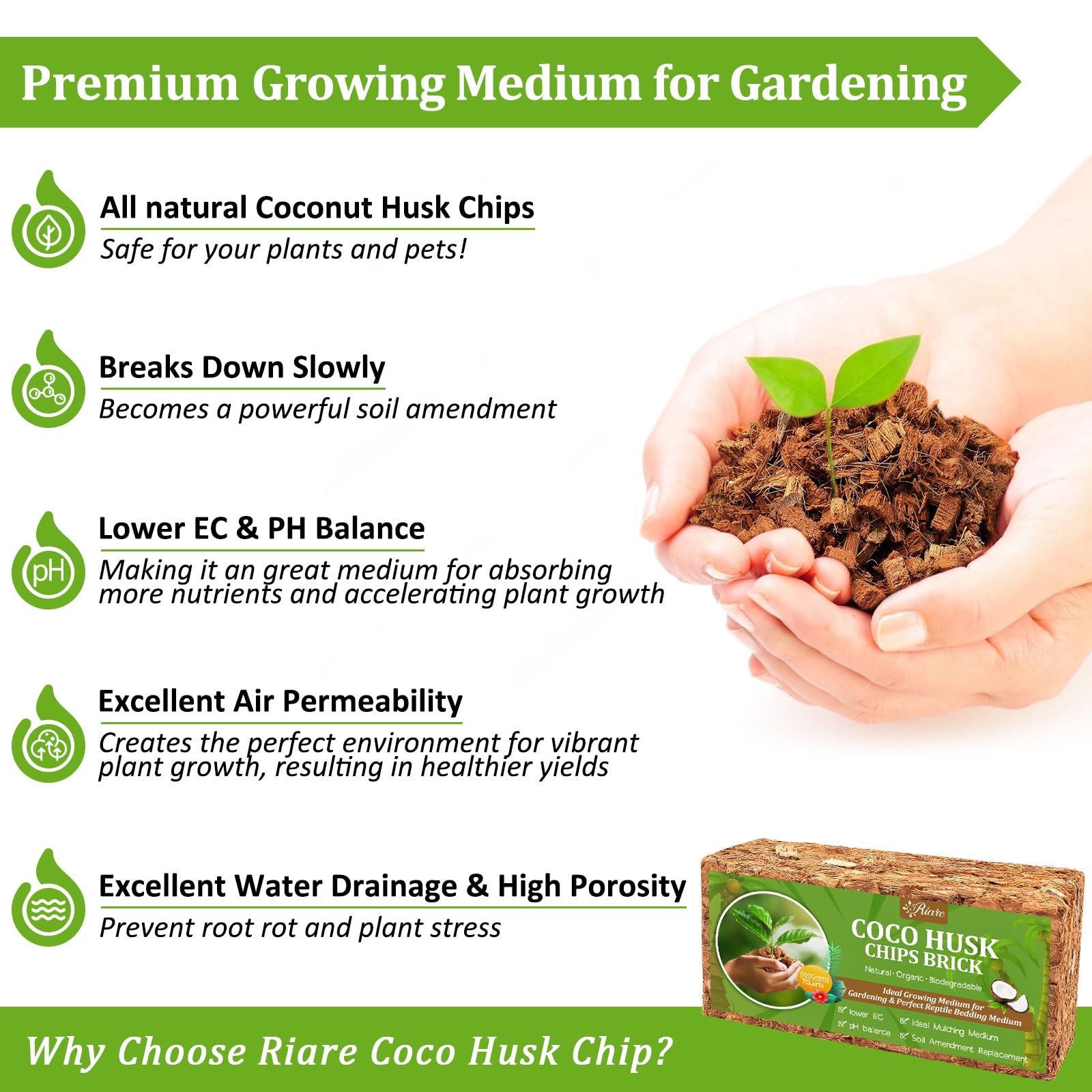 RiAre Coco Chips brick soaking and expanding to usable planting medium.