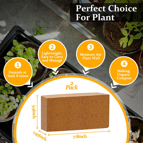 Riare coco coir brick inside-pack detail shows compact form and clean contents