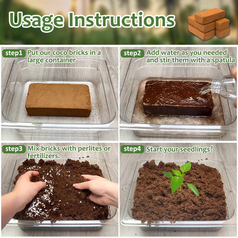 Riare Coco Coir Bricks absorb moisture and breathe for better drainage.