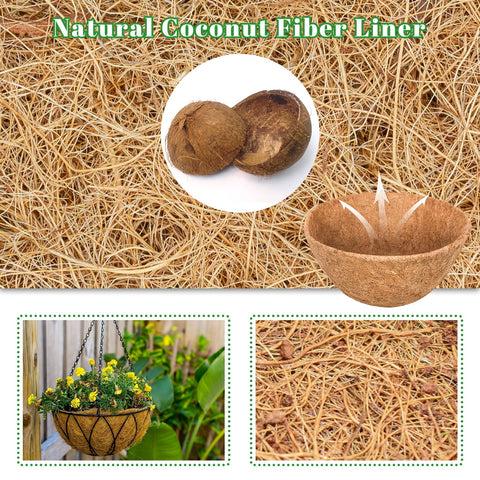 Riare thick coco liner close-up shows sturdy, breathable material.