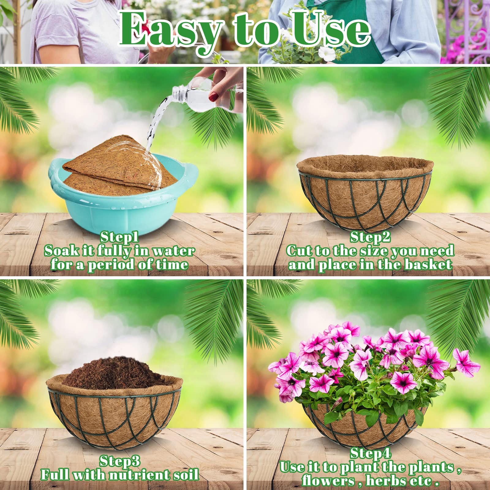 Riare coco liner window box setup for decorative gardening.