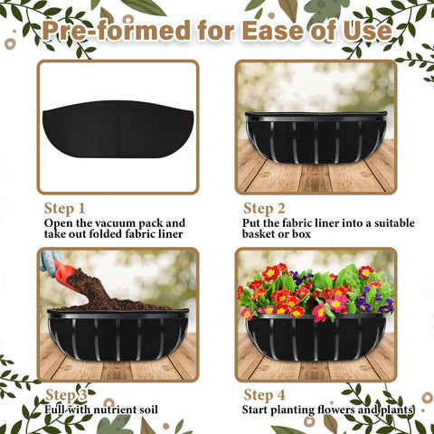 Easy-to-install Riare liner pre-formed for quick setup in a basket.