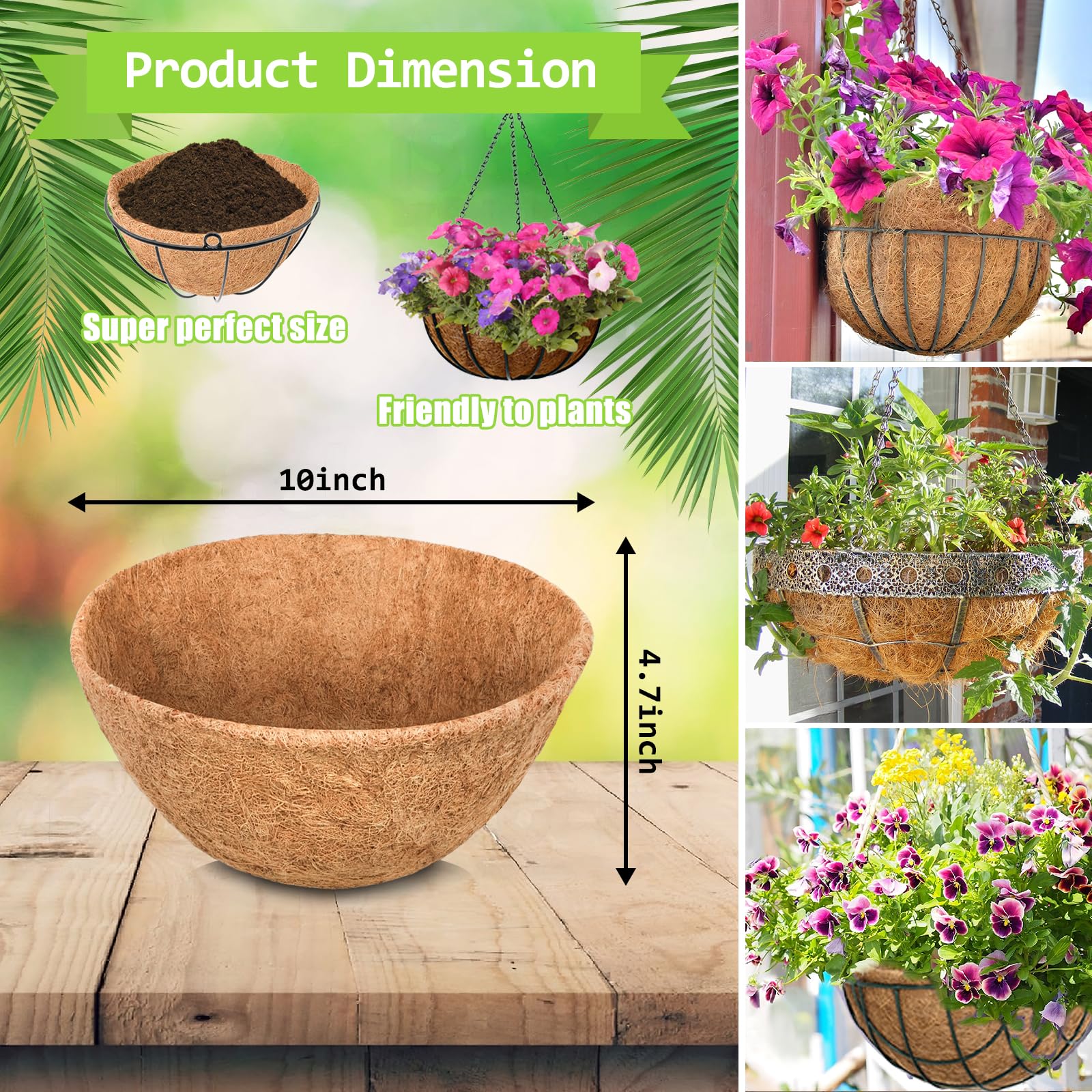 Riare easy reshape: submerge, cut to size, and position in baskets or pots.
