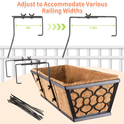 Riare metal railing planter built for durable outdoor use on decks or fences