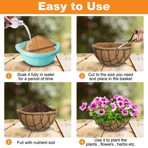 Riare thick coco liners retain soil moisture, supporting plant growth.