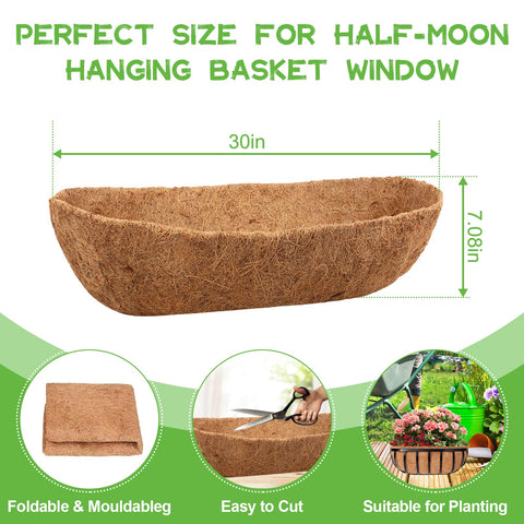 Riare natural coconut fiber liner, 30in, breathable and promotes healthy drainage.
