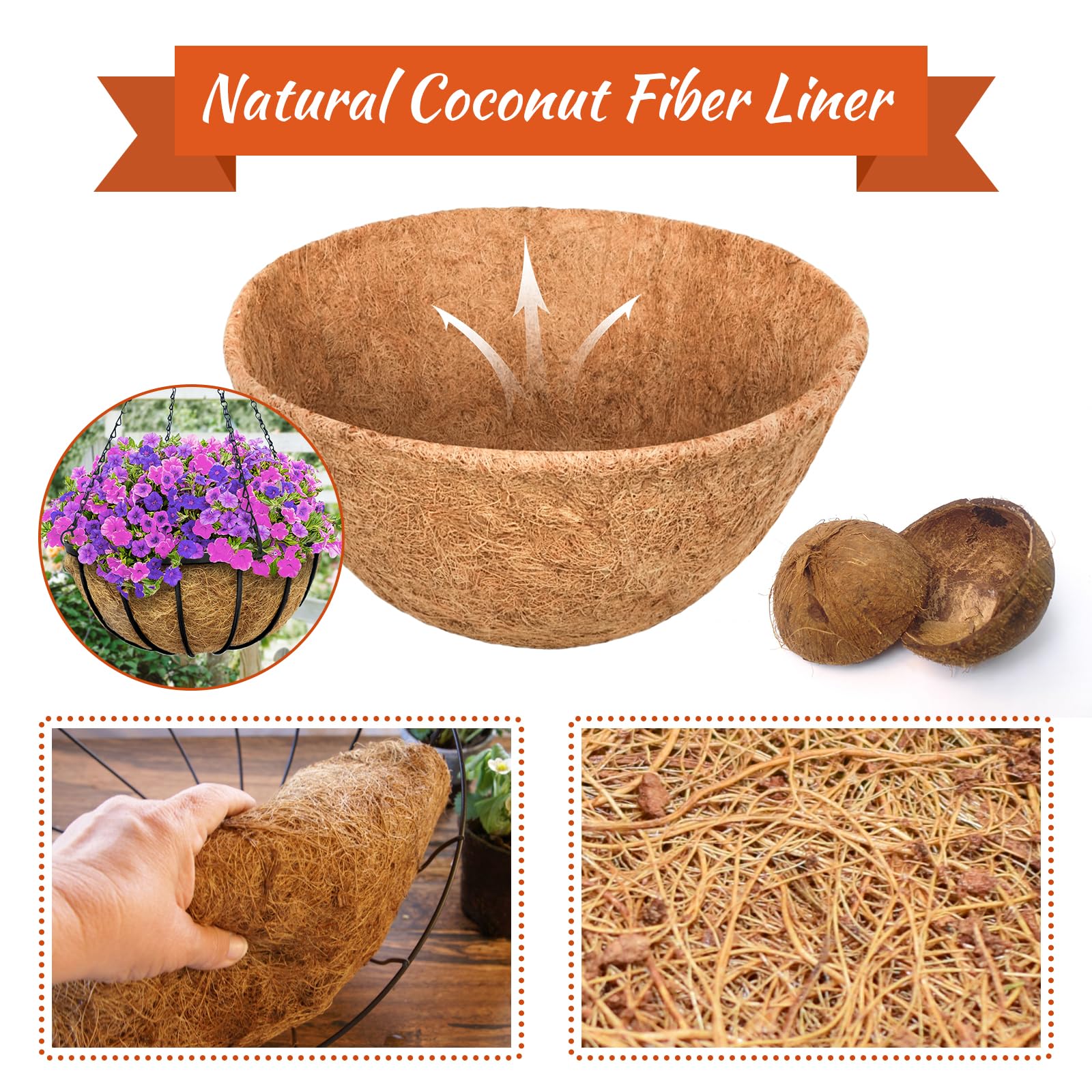 Riare natural coconut coir liner demonstrates breathable, moisture-retentive material