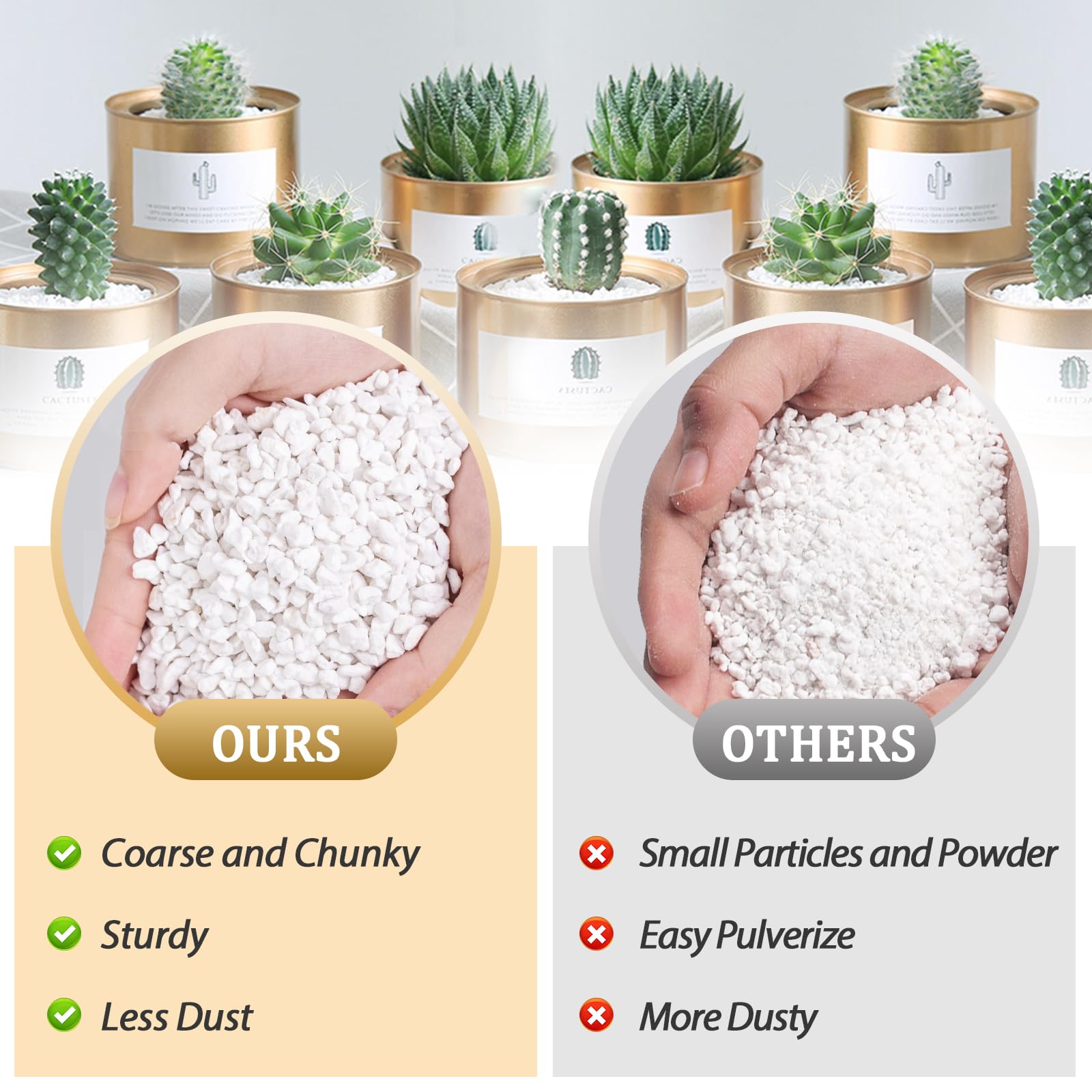 Container garden using Riare perlite to enhance drainage and ventilation