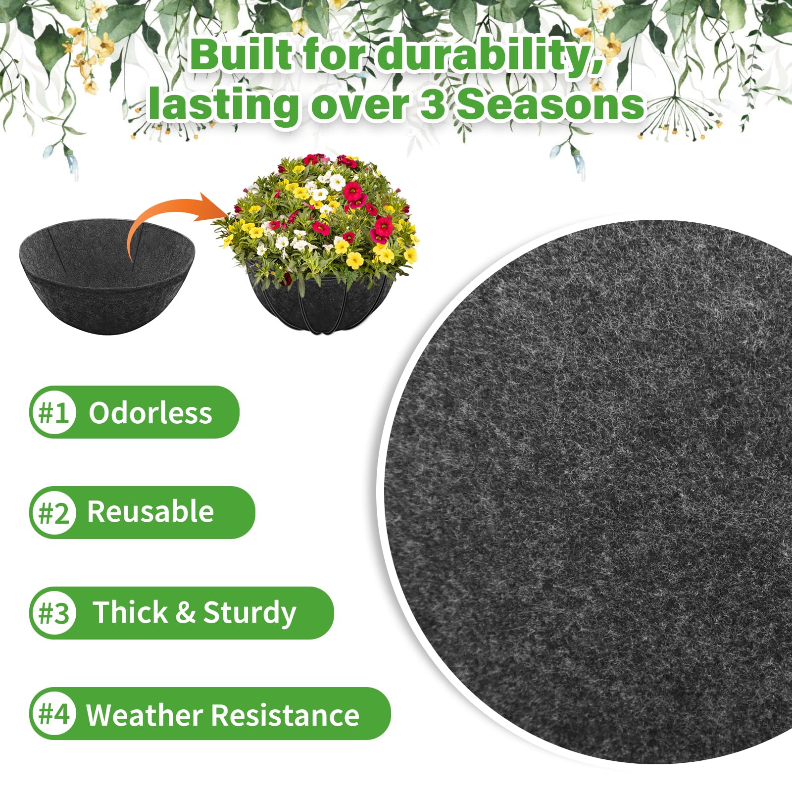 Riare raised bed liner helps maintain soil moisture while improving drainage.