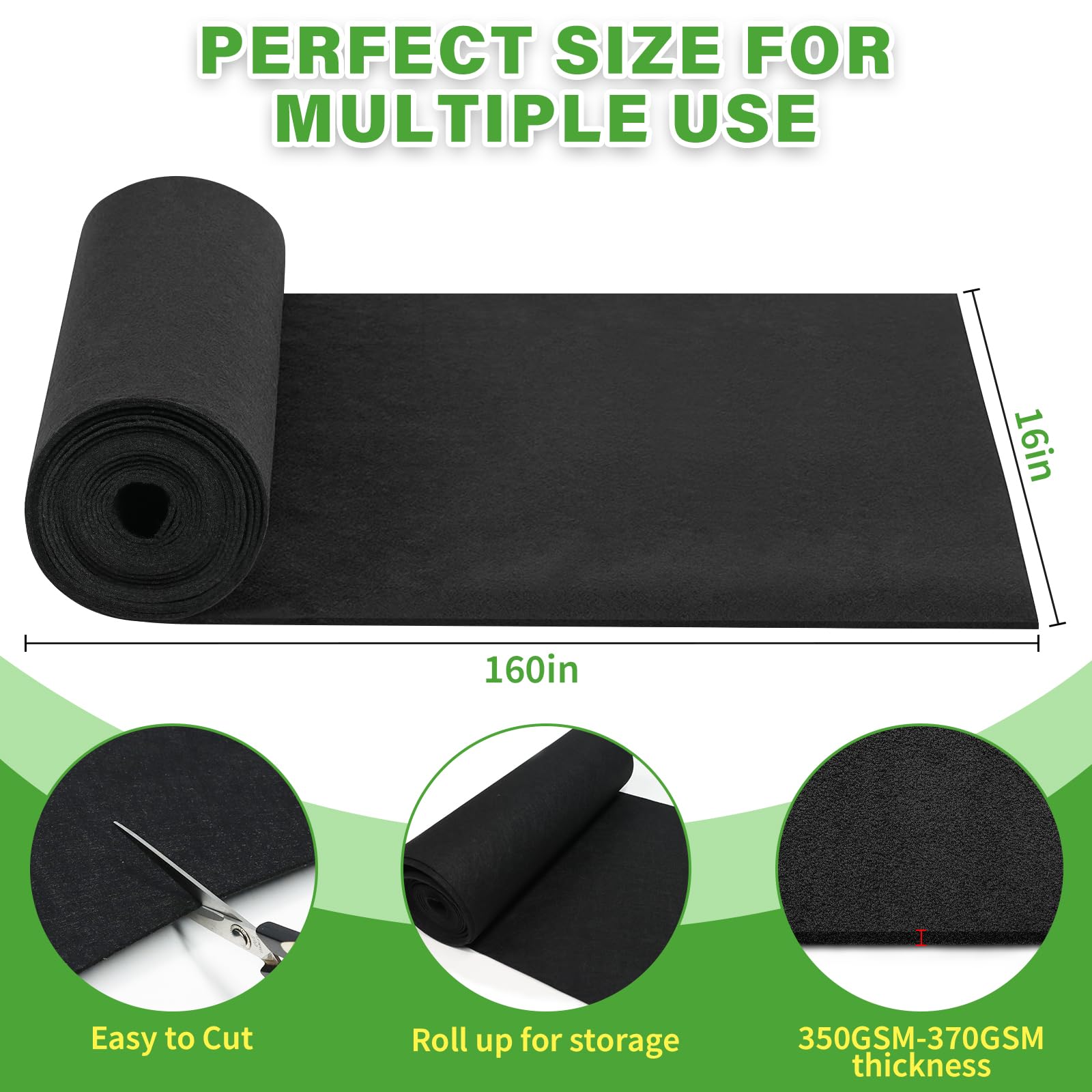 Riare window box liner in black felt provides breathable soil conditions and tidy containment.