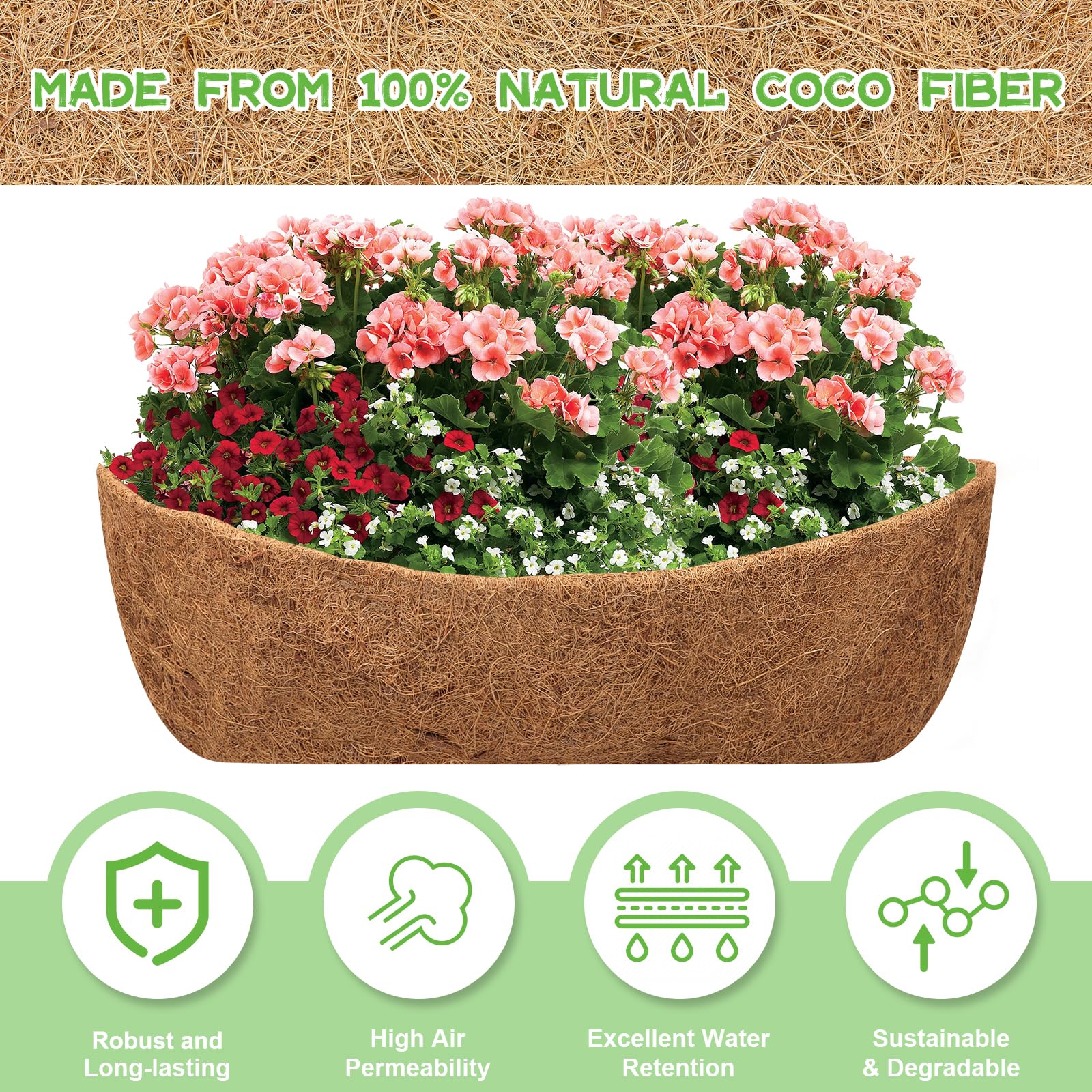 Riare pre-formed liner for wall planters, 30in, easy to fit and mold.