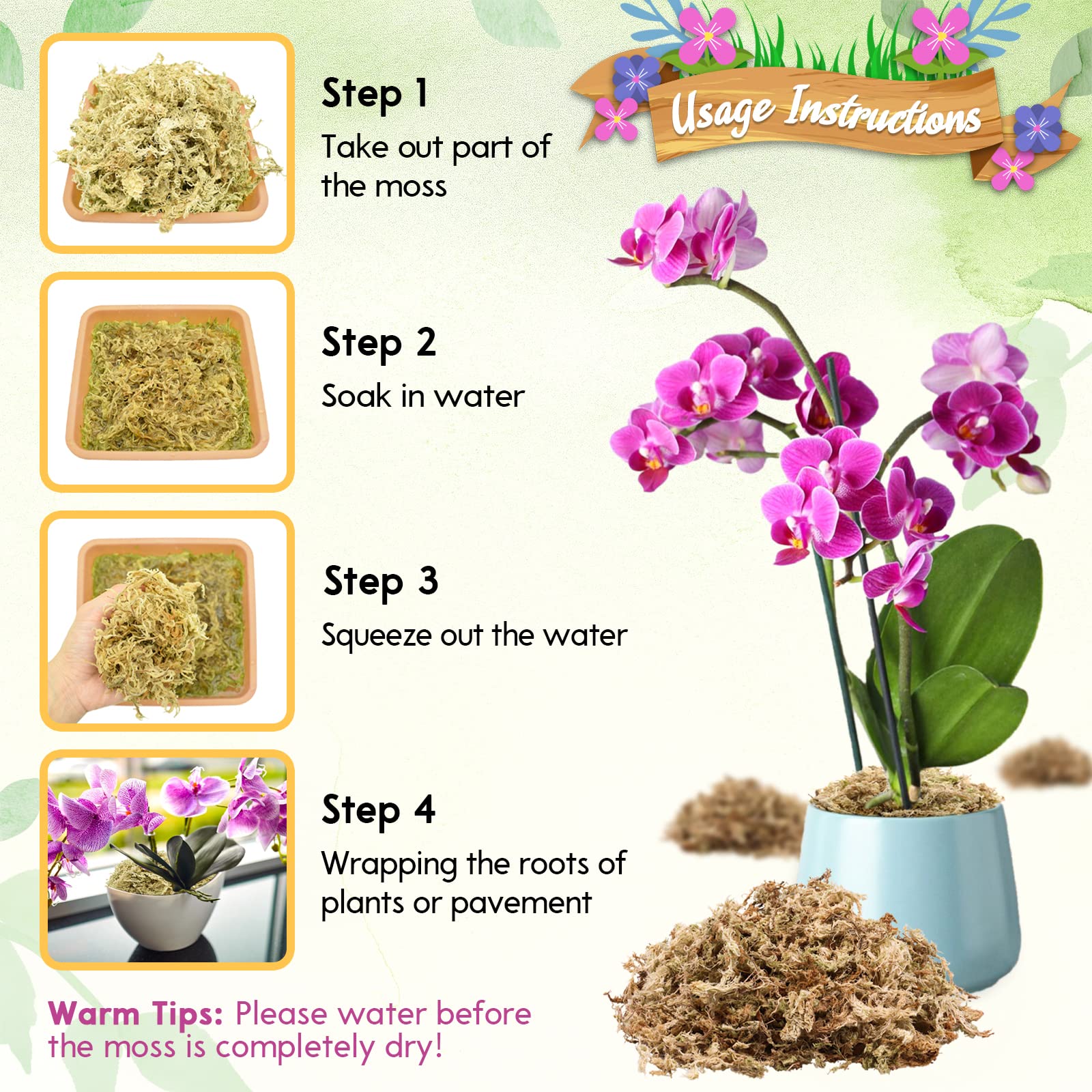 Riare sphagnum moss for Venus flytraps aids moisture balance and plant health.