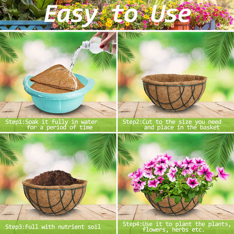 Riare thick coco fibers minimize water loss for longer-lasting liners.
