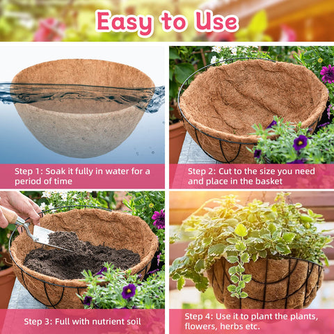 Riare thick coco liner helps retain moisture and reduce watering needs.