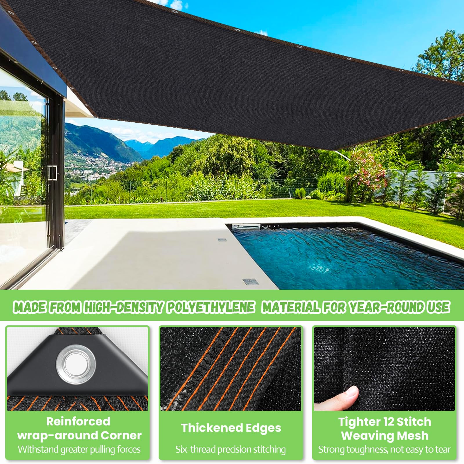 Riare tight weave provides privacy with breathable airflow.