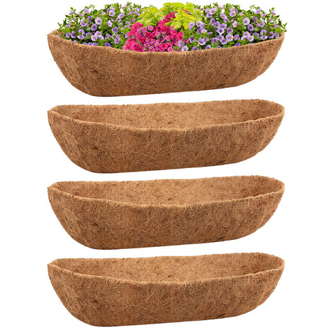 Riare trough coco coir liner 30in pack, durable natural fibers for planters.
