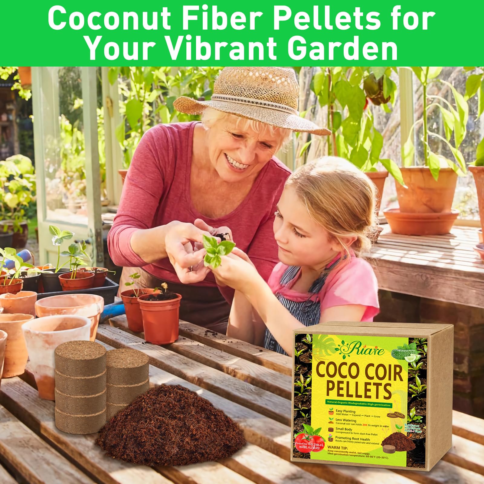 Riare coconut coir retains moisture while draining excess water.