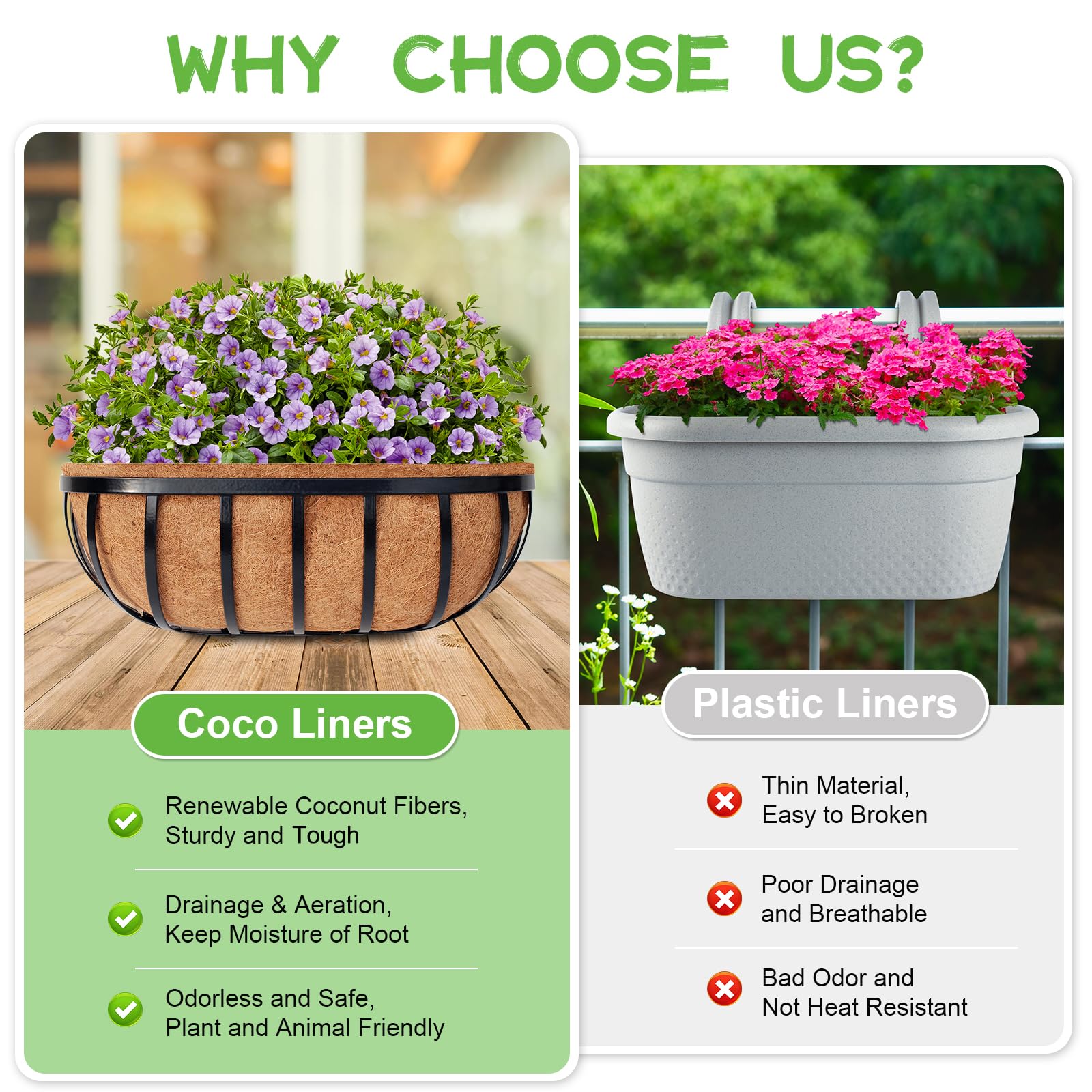 Riare water-retentive liner supports steady moisture for thriving plants.