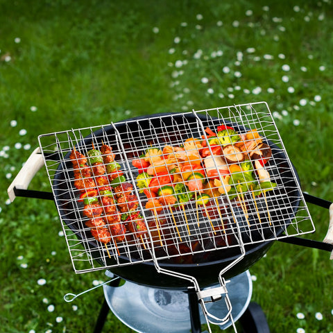 Ribber easy flip grill basket with locking mechanism.