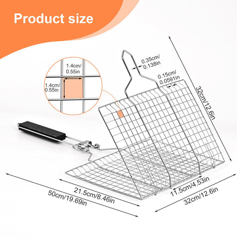 Ribber versatile grill basket for fish, shrimp, veggies, meat.
