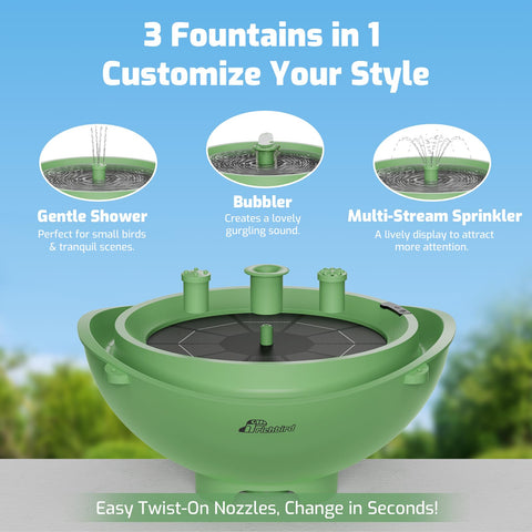 RichBird 3-in-1 hanging or freestanding bird bath shows flexible mounting options.