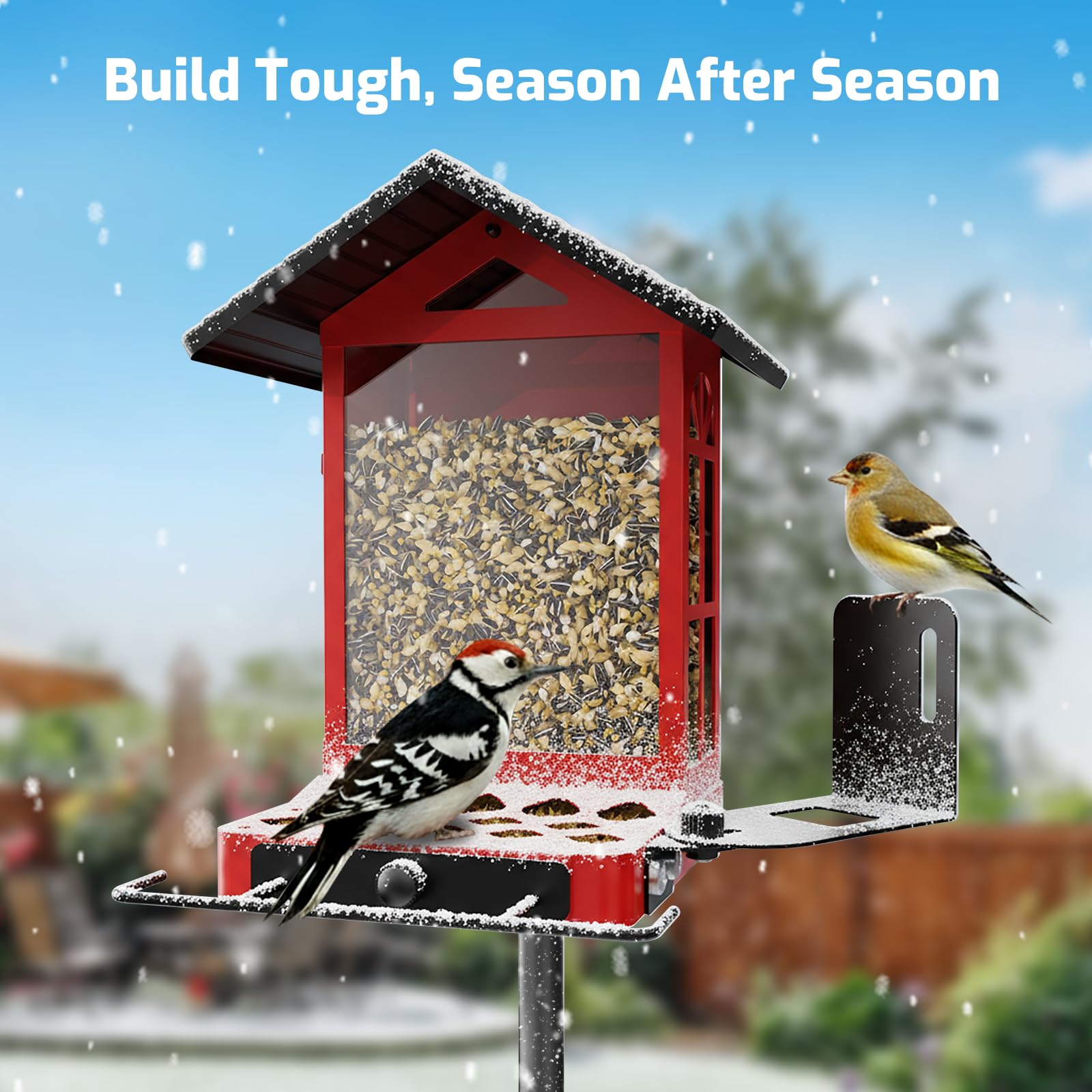 RichBird all metal bird feeder easy clean removable lid for quick maintenance