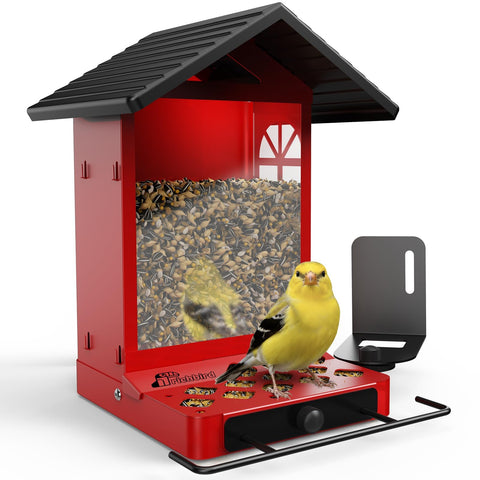 RichBird all metal bird feeder front view showing rugged construction for year round use
