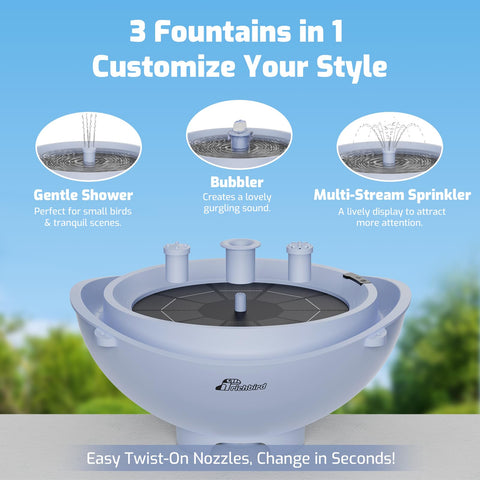 RichBird tabletop fountain with 10.8-inch sky-blue basin.