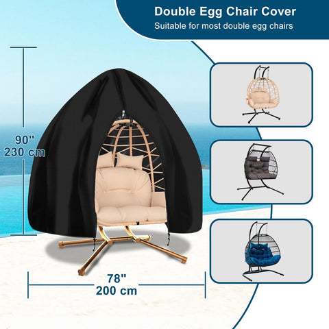 RICHIE full zipper windproof egg chair cover keeps chairs secure during storms
