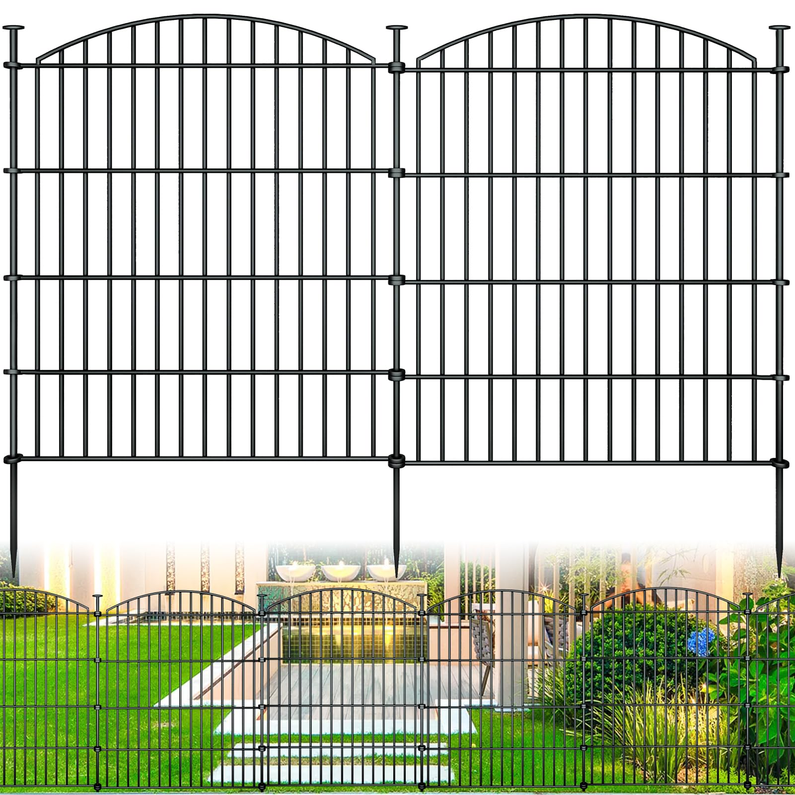 Richmen 10-panel garden fence demonstrates versatile yard containment for pets.