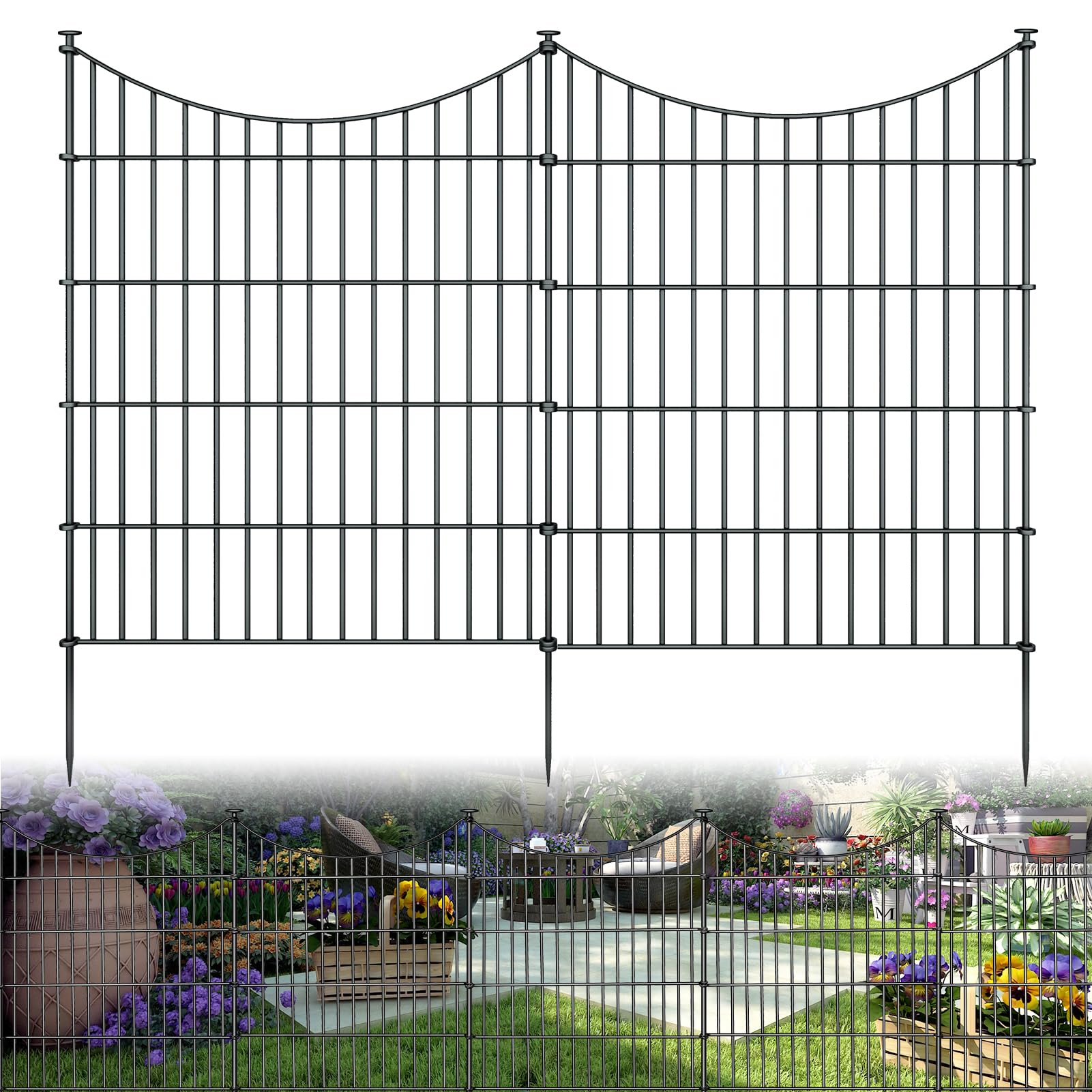 Richmen 10 Panels Garden Fence Panel shows durable rustproof construction for outdoor containment.