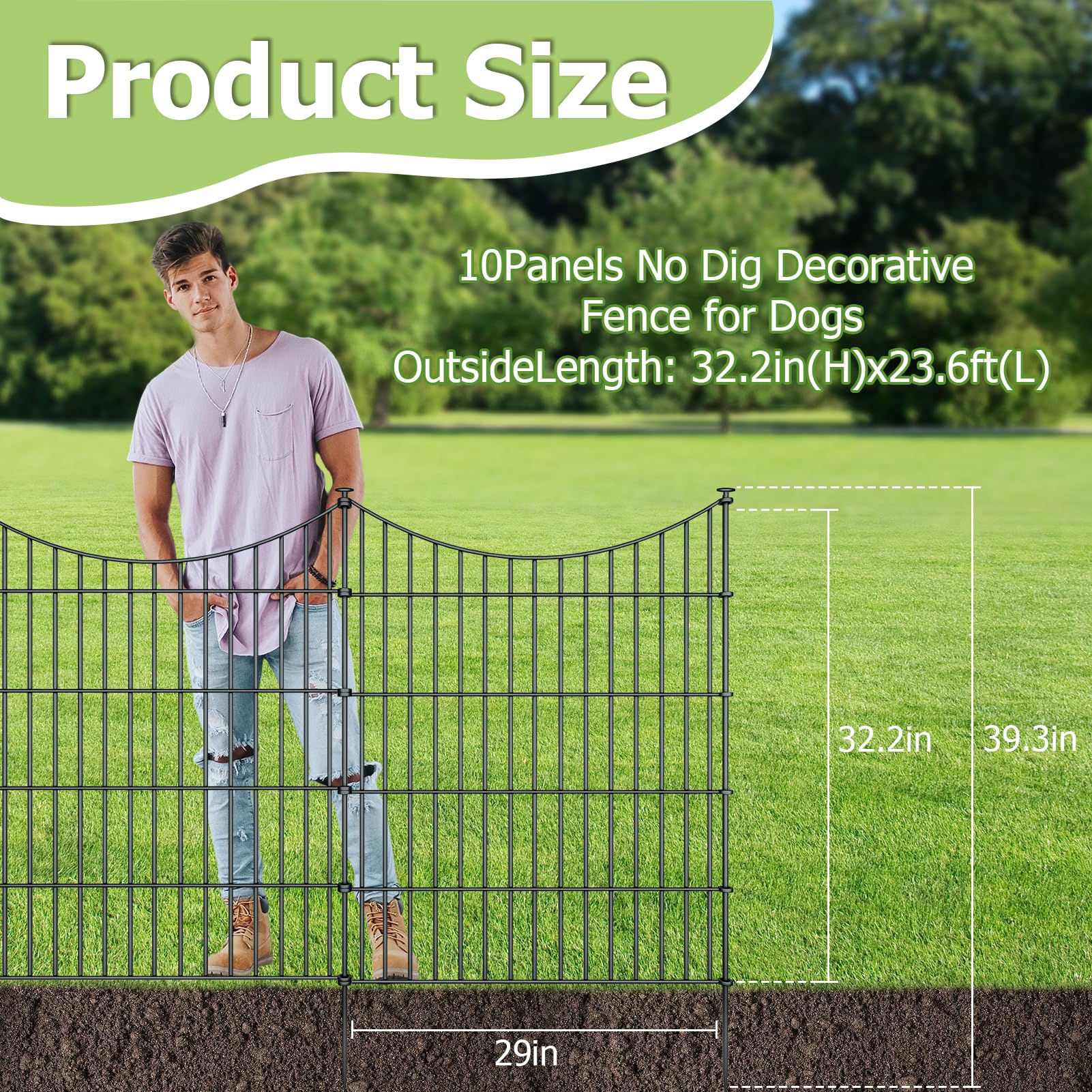 Richmen 32in H dog fence stake demonstrates secure ground anchoring for pets.
