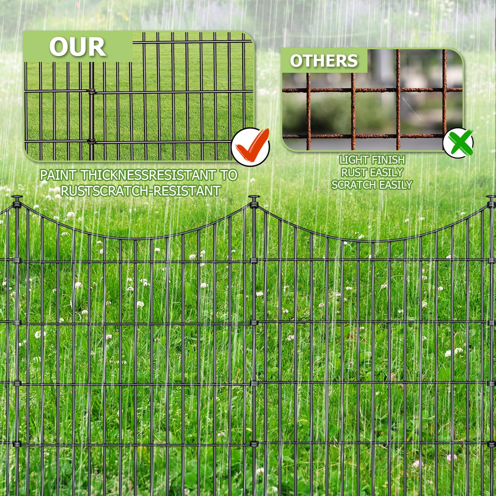 Richmen patio fencing setup demonstrates precise border definition and pet containment.