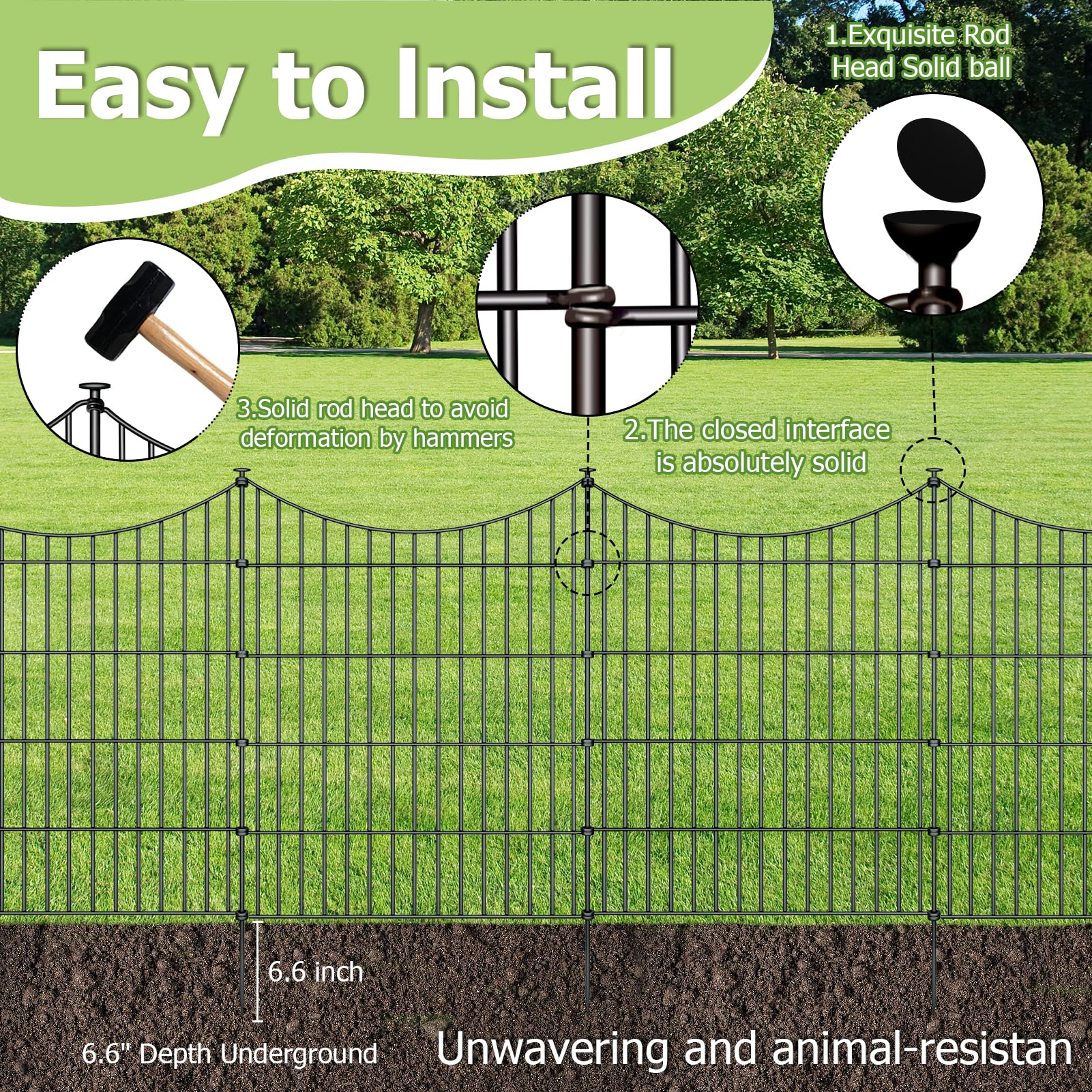 Richmen rustproof metal fence closeup highlights long-lasting protection against the elements.