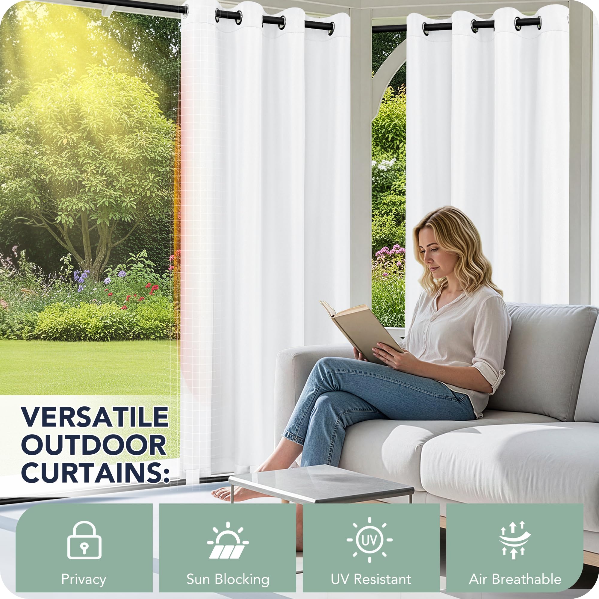 RichSets grommet-top detail enabling smooth hanging and sturdy drapes