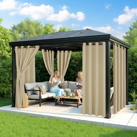 RichSets curtains shown with UV protection for sun-drenched outdoor spaces.